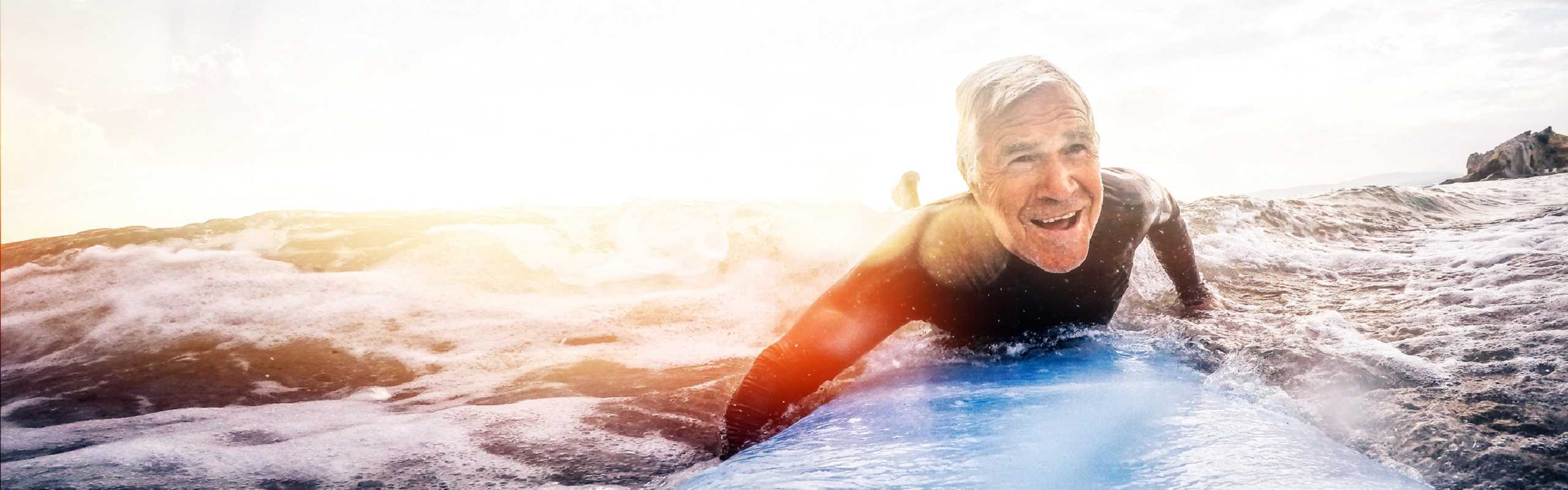 retired senior surfing in Ventura County