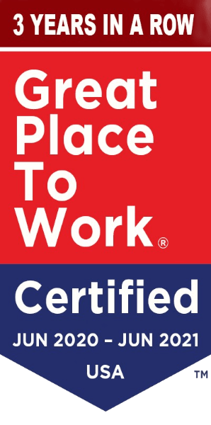3 years in a row great place to work certified